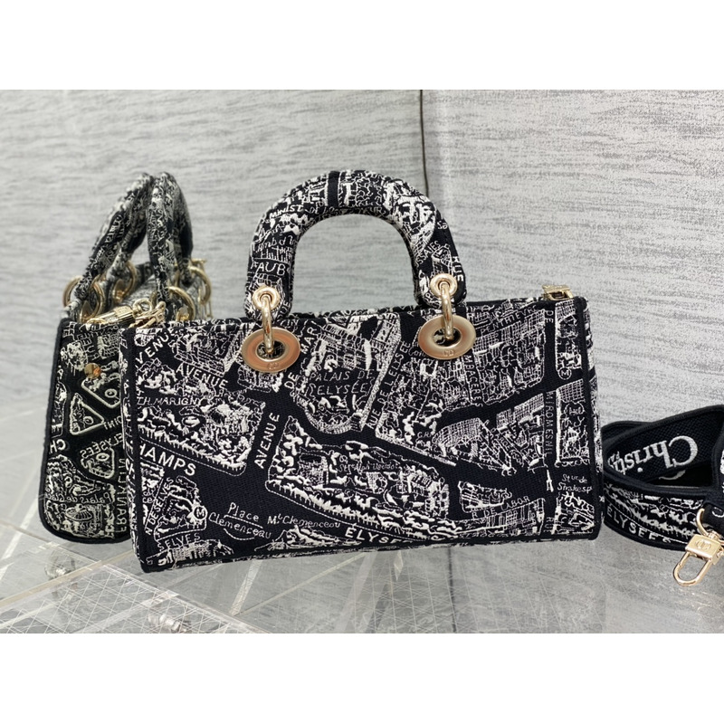 D*or ch**an leather party style elegant style logo handbags black