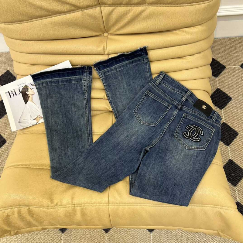 Ch*el cotton jeans dark blue