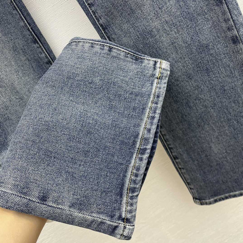 Ch*el plain cotton jeans blue