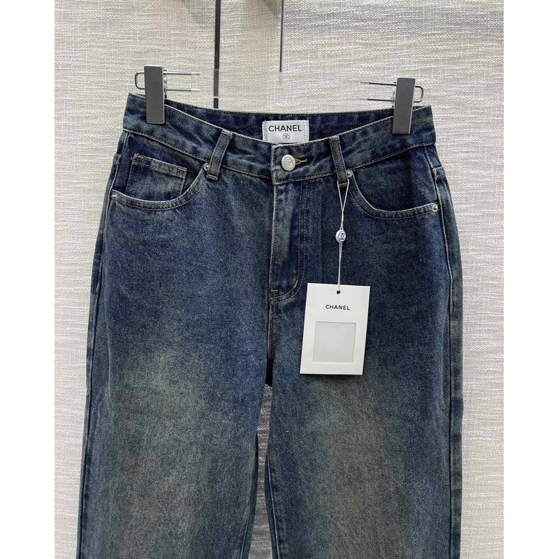 Ch*el cotton plain jeans blue