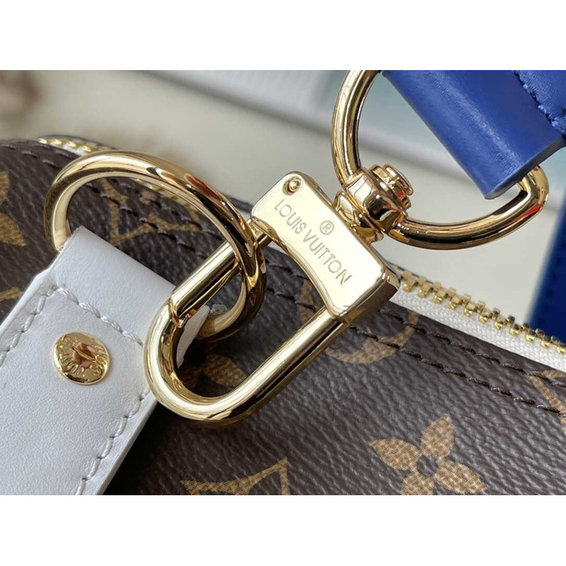 l**is V*t*n keepall bandoulière 55 embossed taurillon monogram cowhide leather bag brown