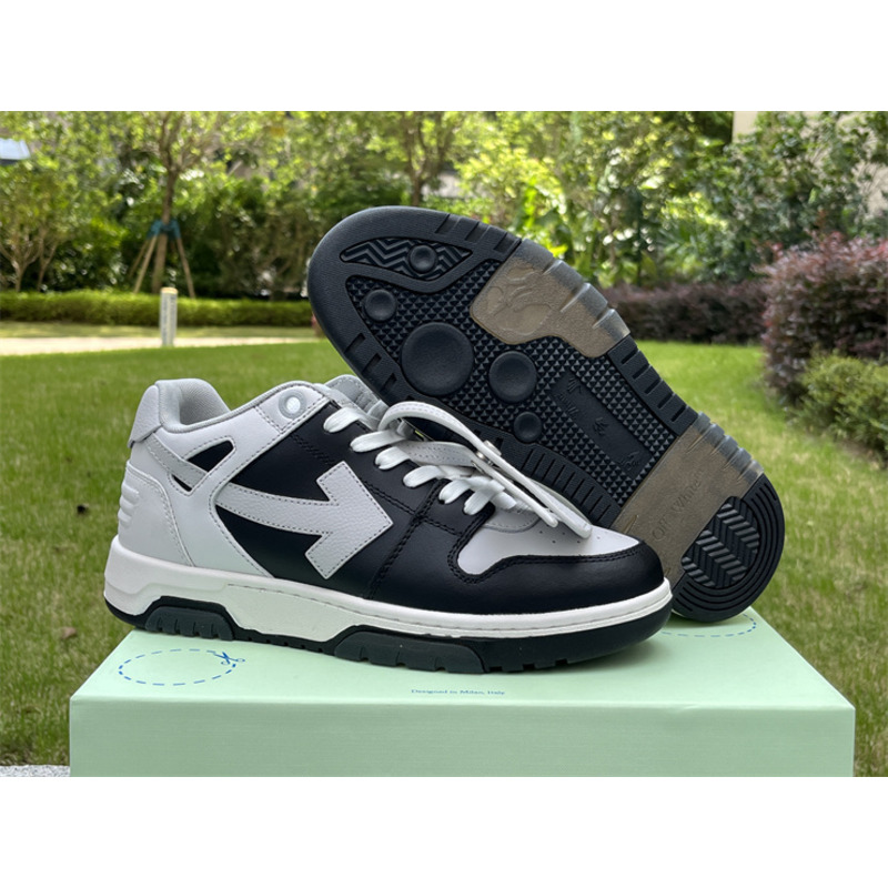 Off White Out Of Office Calfskin Sneakers White And Black