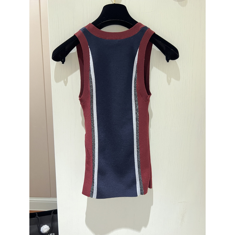 Ch*el wool tank top multicolor