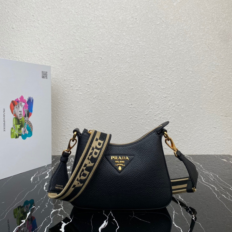 Pra*a logo printed on strap shoulder bag