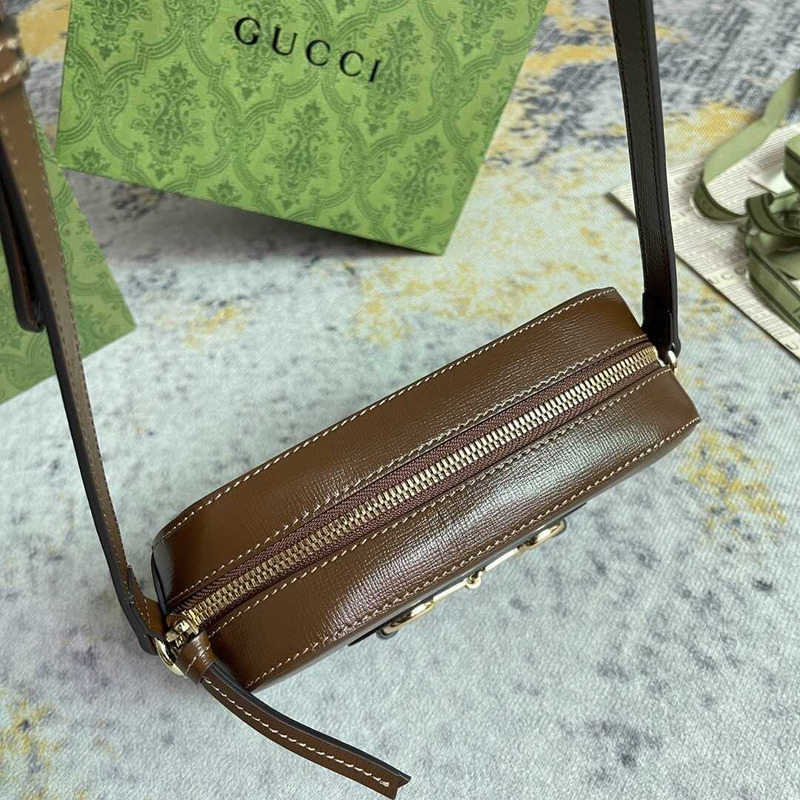 G*u*i horsebit 1955 small shoulder bag brown