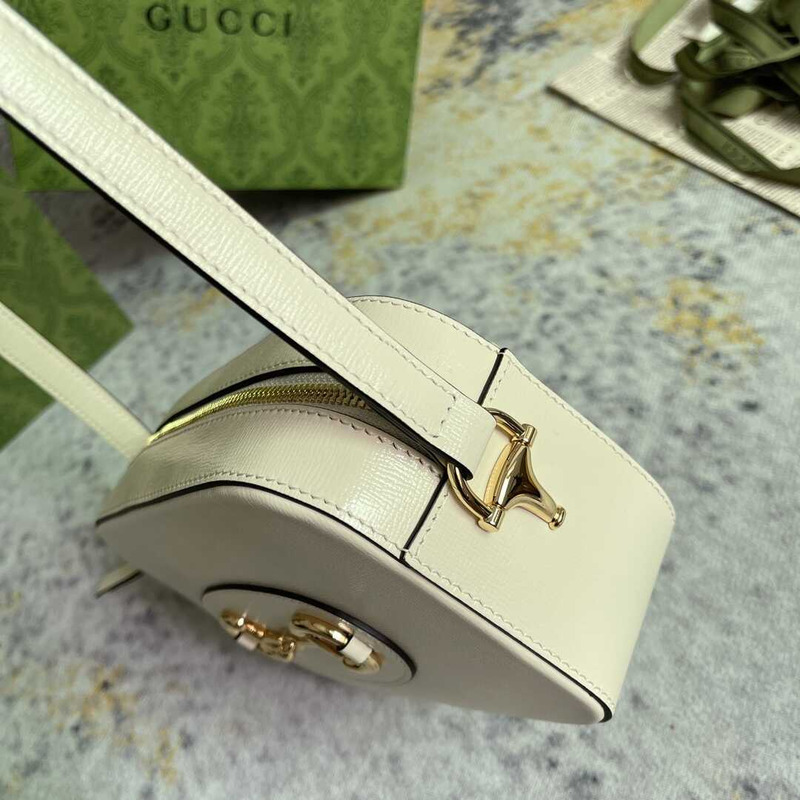 G*u*i horsebit 1955 small shoulder bag white