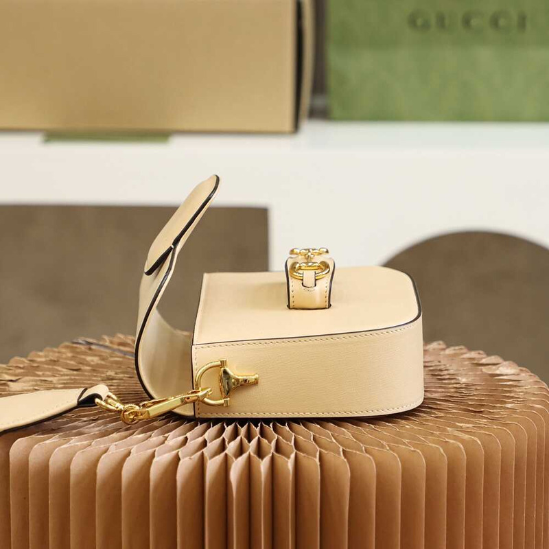 G*u*i horsebit 1955 series mini bag (with detachable shoulder strap) beige