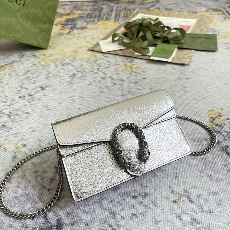 g*u*i dionysus gg S*per mini bag silver
