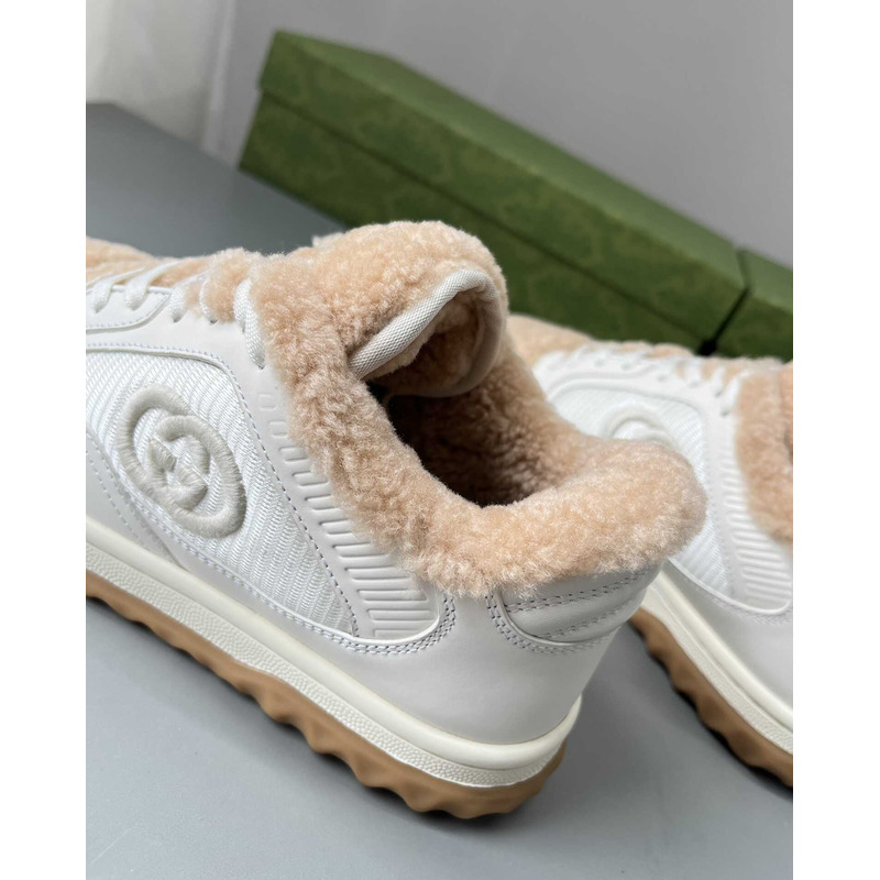 G*u*i mac80 merino wool sneakers off white and brown