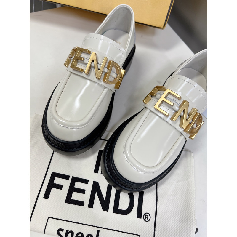 F**di new thick-soled martin boots white