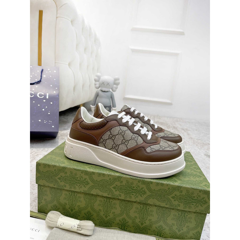 g*u*i damensneaker mit gg brown und grauer gg S*p*e-canvas