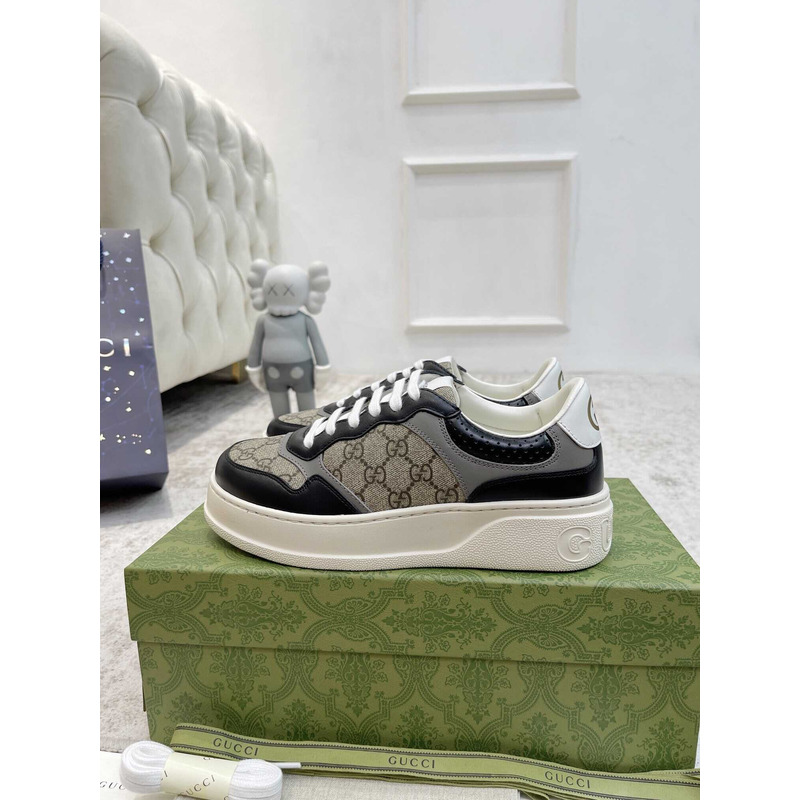 g*u*i damensneaker mit gg black  und grauer gg S*p*e-canvas