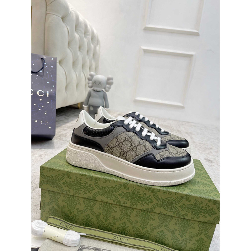 g*u*i damensneaker mit gg black  und grauer gg S*p*e-canvas