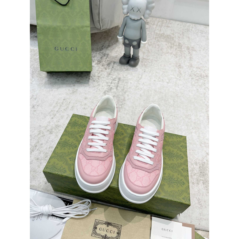 g*u*i damensneaker mit gg pink und grauer gg S*p*e-canvas