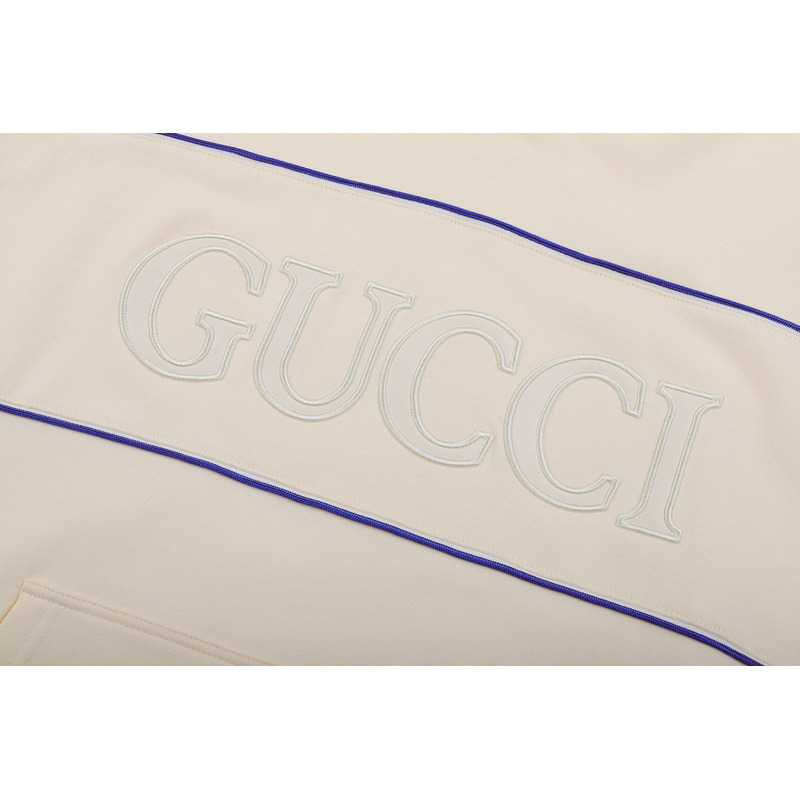 G*u*i neoprene sweatershirt with webbing elements ivory