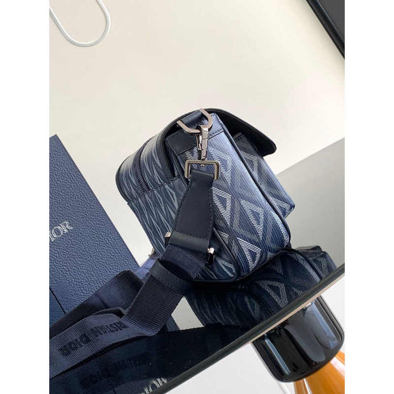d*or hit the road bag with strap navy blue cd Di*m*nd canvas