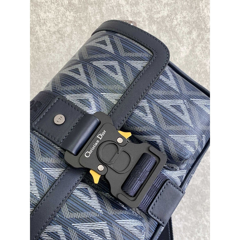 d*or hit the road bag with strap navy blue cd Di*m*nd canvas