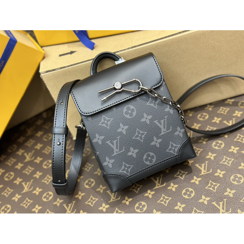 l**is V*t*n nano steamer monogram eclipse coated canvas black
