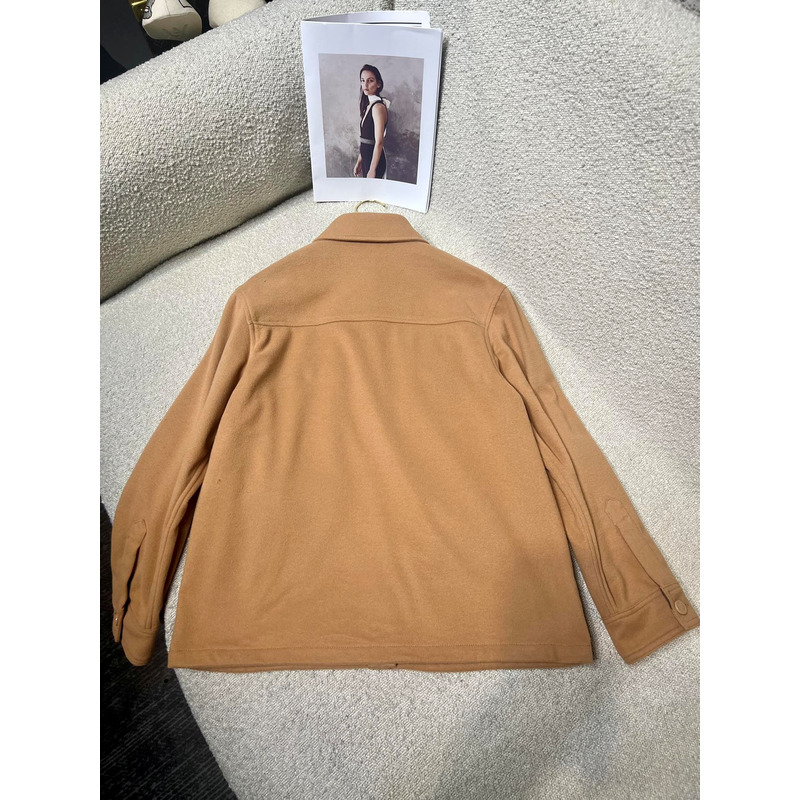 l**is v*t*n double-F**e wool blend overshirt brown
