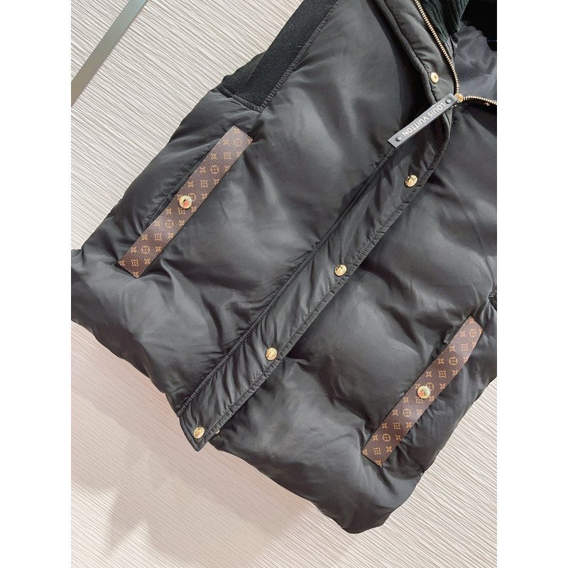 l**is V*t*n monogram accent sleeveless jacket black and brown