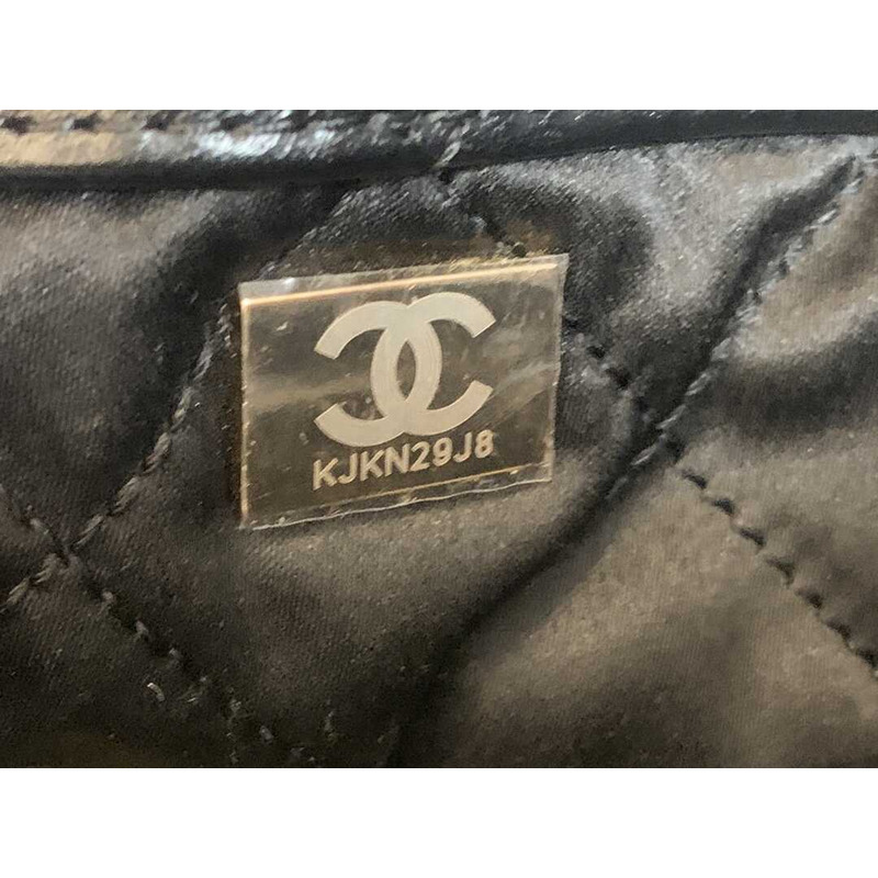 Ch*el 22 large back pack calfskin black