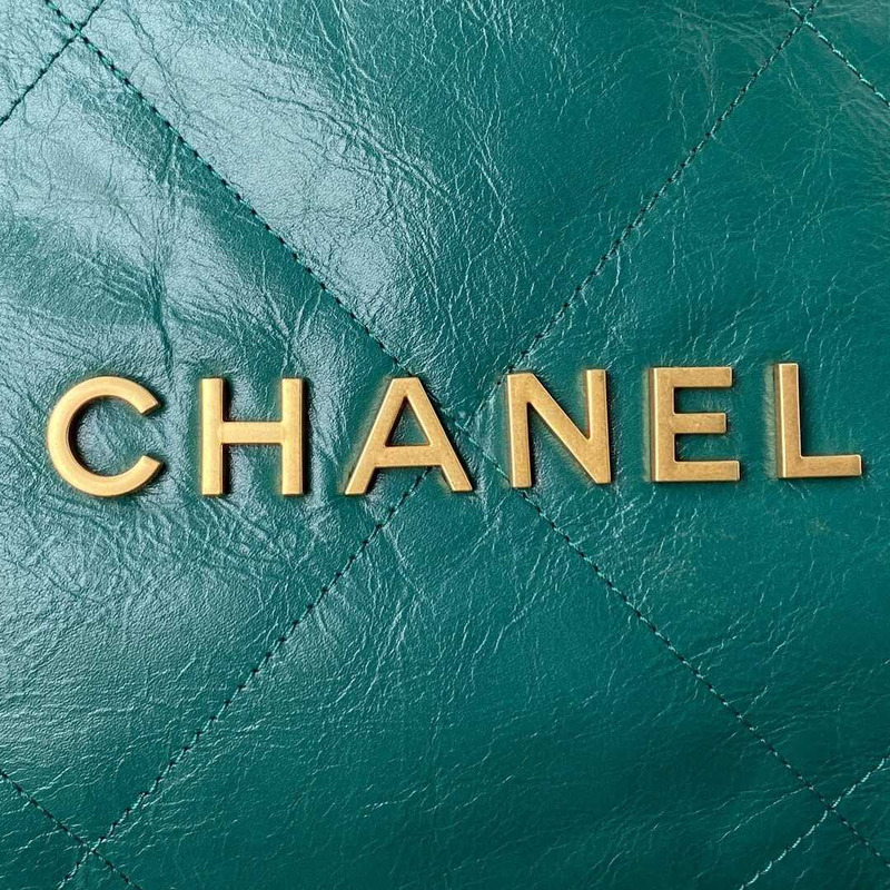 Ch*el large back pack calfskin Ch*el 22 green
