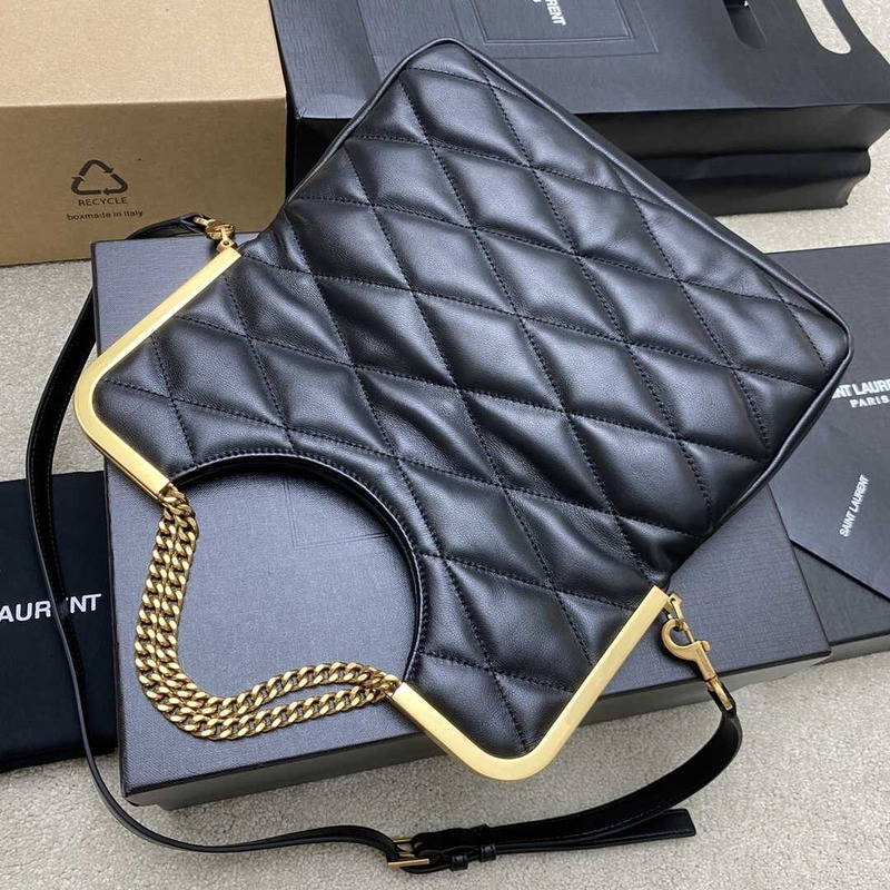 Saint Laurent 87 In Quilted Lambskin Black