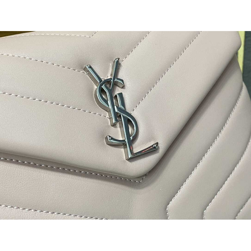 Saint Laurent Loulou Small In Quilted Leather Envelope Bag Blanc Vintage