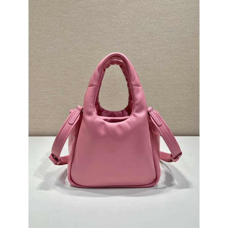 Pra*a soft small padded nappa leather bag pink