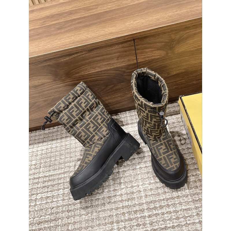 F**di ff snow boots brown and black