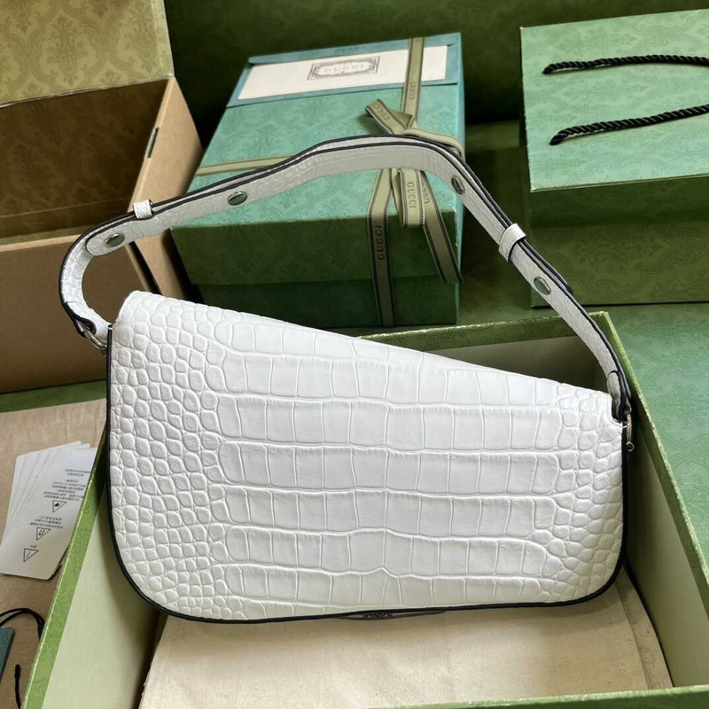 G*u*i  horsebit 1955 small shoulder bag  white