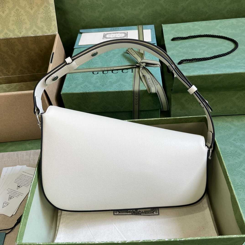 G*u*i horsebit 1955 small shoulder bag white