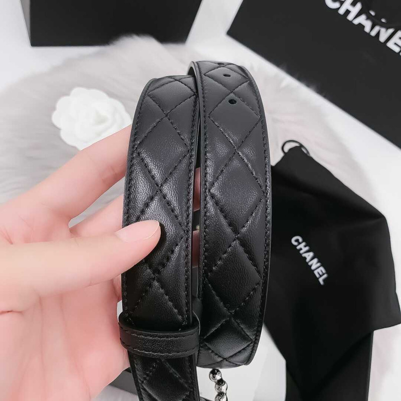 Ch*el cc buckle leather belt