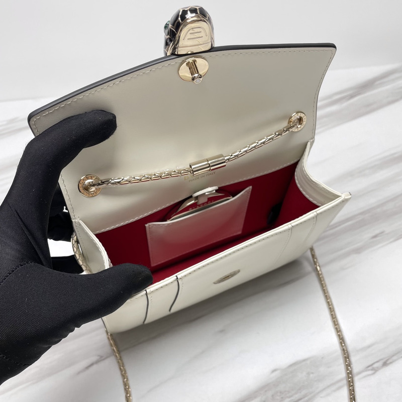 B*l*ai serpenti leather crossbody bag white
