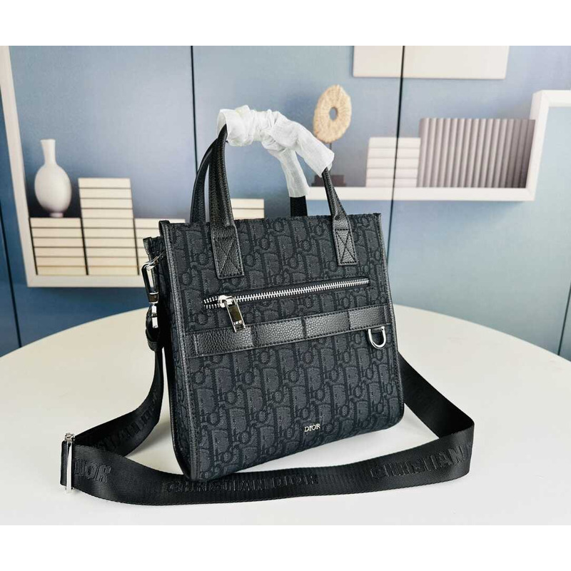 d*or safari N0*H-south tote bag black