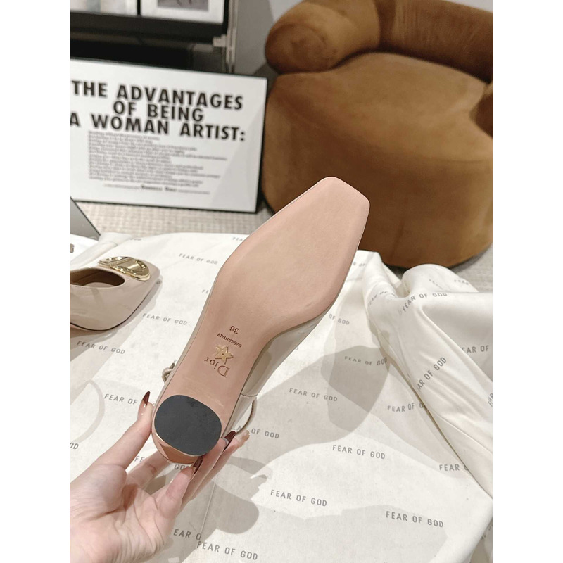 forever D*or high heel pump nude patent calfskin