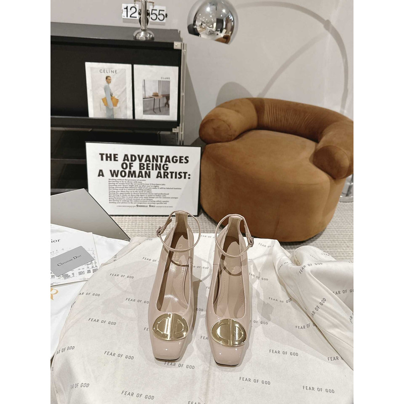 forever D*or high heel pump nude patent calfskin