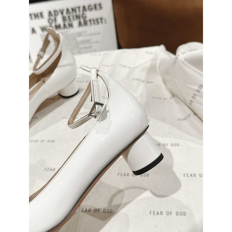 forever D*or high heel pump white patent calfskin