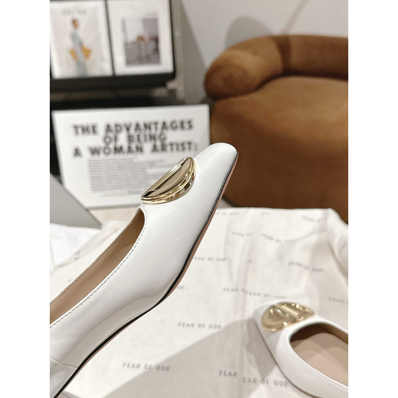 forever D*or high heel pump white patent calfskin