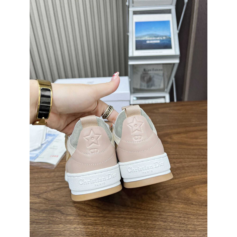 one sneakers beige multicolor calfskin and suede calfskin with D*or oblique motif