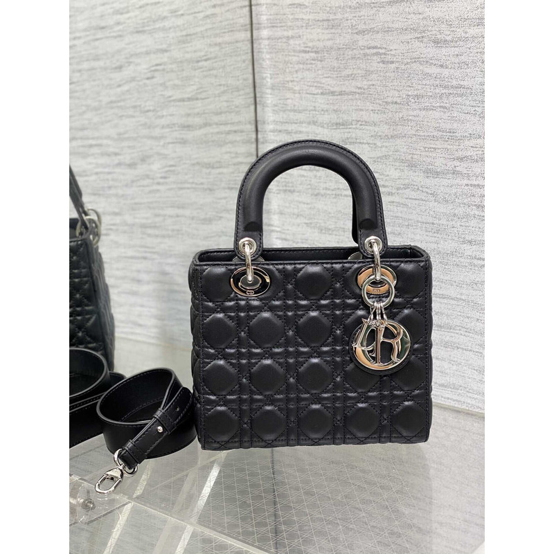 D*or small lady D*or bag lambskim black