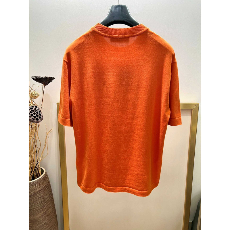 l**is V*t*n t-shirt with lv patch orange