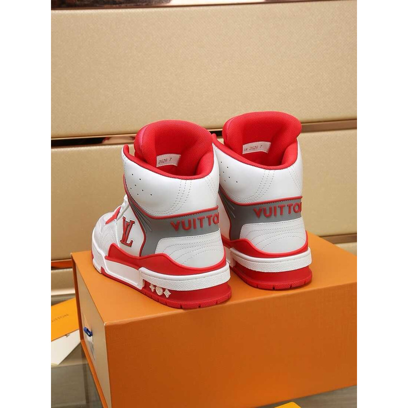 l**is V*t*n lv trainer sneaker boot white and red