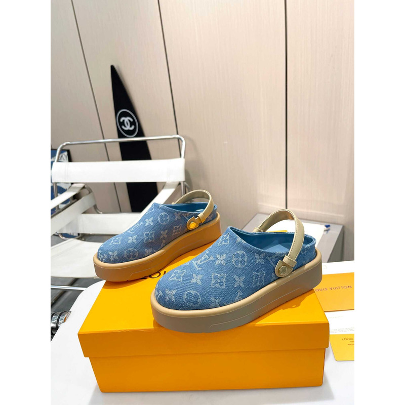 l**is V*t*n aspen platform clog denim blue