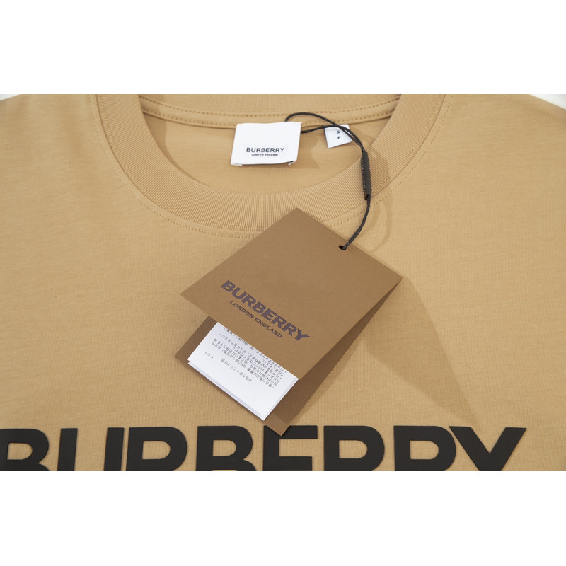 B**rry logo printed cotton t-shirt camel