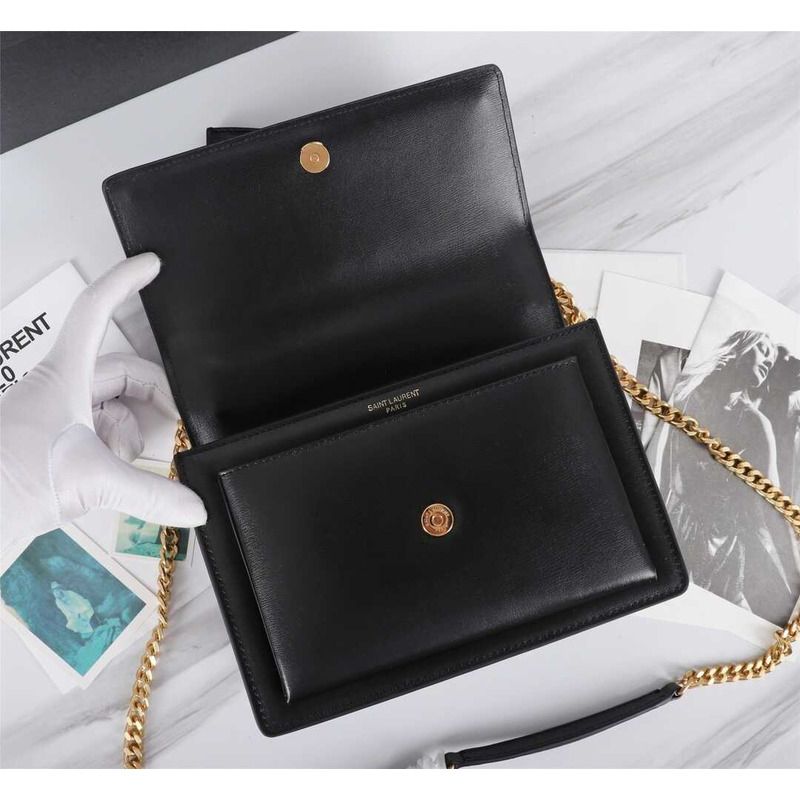 Saint Laurent Sunset Leather Bag Medium Black