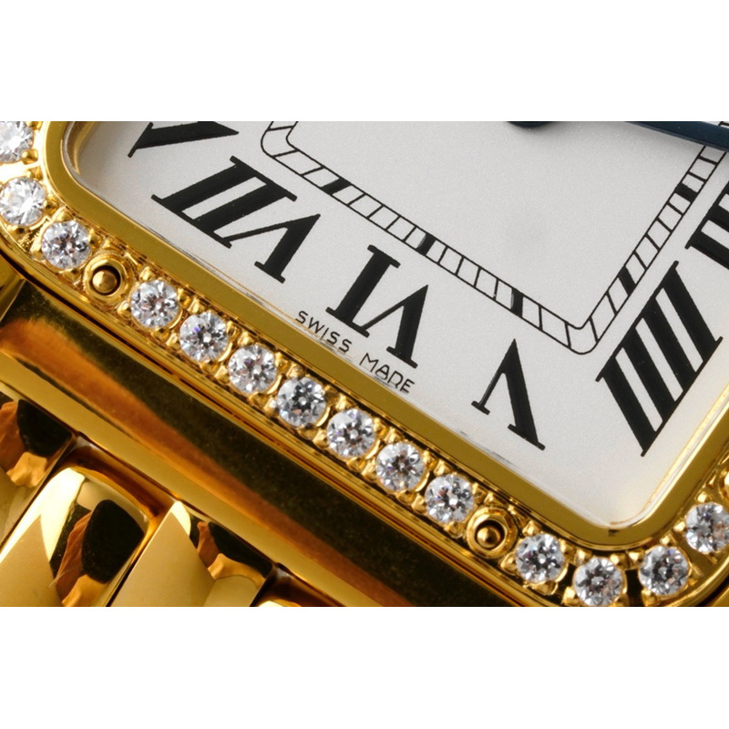 cartier panthere 2019 medium yellow Di*m*nds white roman dial watches