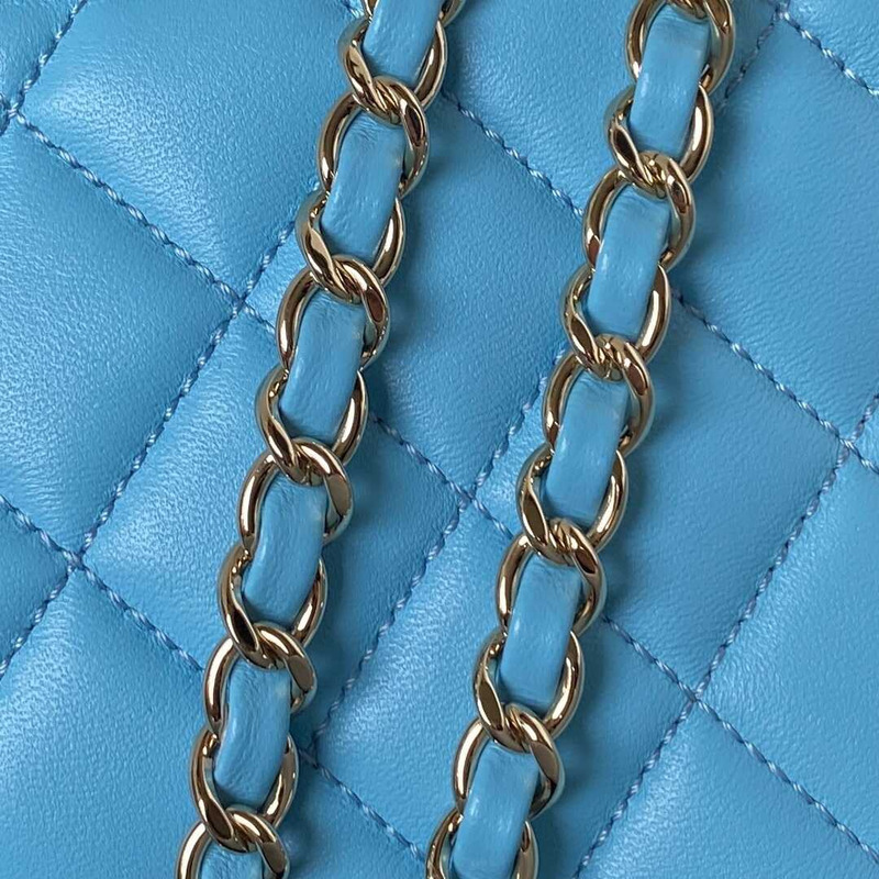 Ch*el star handbag lambskin blue