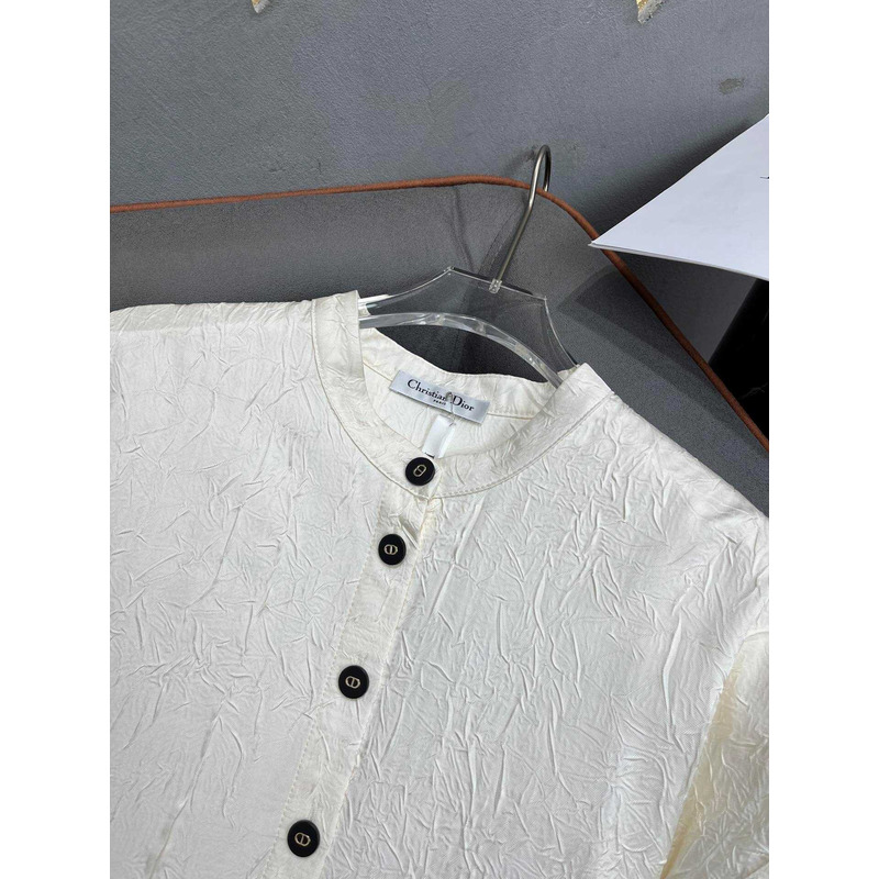 D*or belted white shirt dress