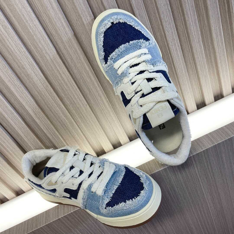 F**di match low top denim sneakers multi color